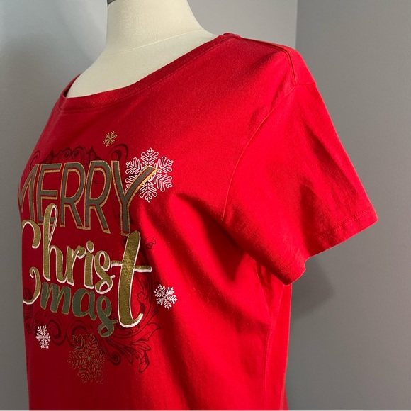 Holiday Time XL Red Short Sleeve Christmas Holiday T-Shirt Tee - Picture 8 of 11